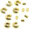 The Beadsmith Basic Elements Crimp Tubes & Stardust Crimp Covers Designed to Secure The Ends of Jewelry Stringing Cables & Wires, Gold Color